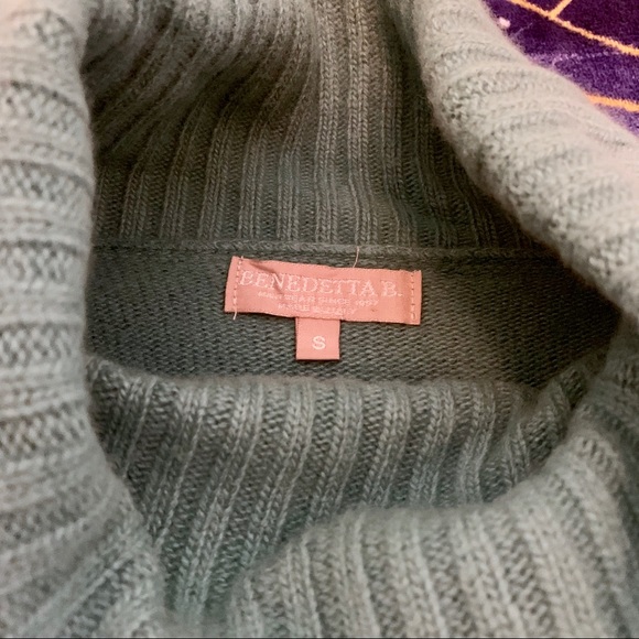 Bendetta B Vintage Styling Blue Cashmere Sweater - Picture 2 of 4